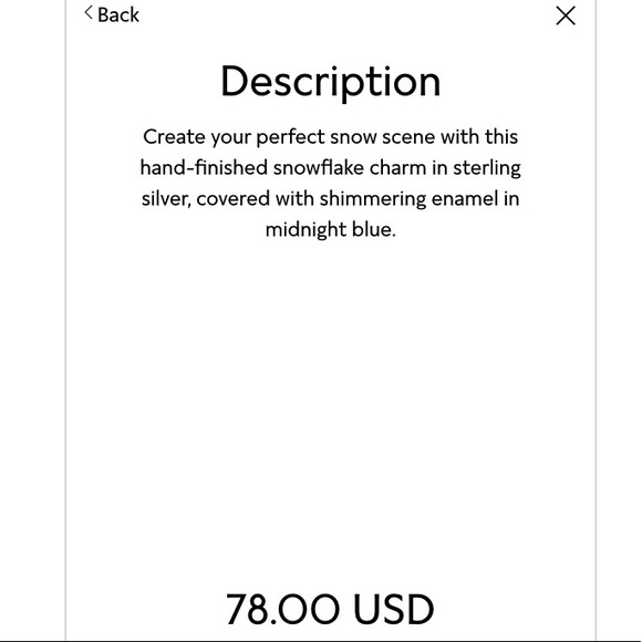 PANDORA SS Wintry Delight Midnight Blue Charm, EUC - Picture 5 of 7
